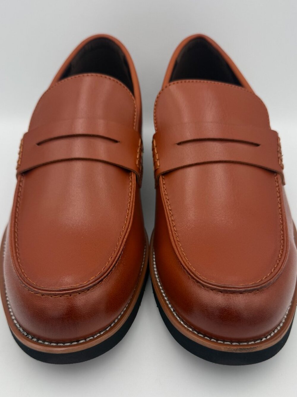 Bruno Marc Mens Brown Leather Penny Loafers Size 10 SBLS2339M New Box